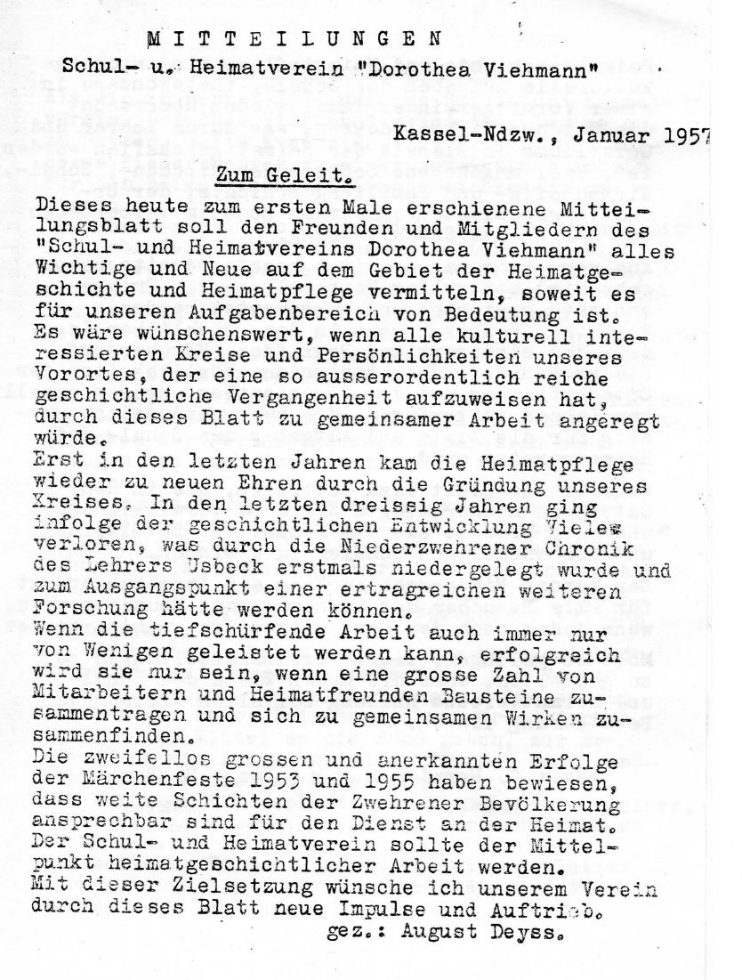 (erster) Heimatbrief 1957-1